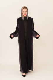 Midnight Veil Abaya – Klassische Raffinesse in Black & Grey